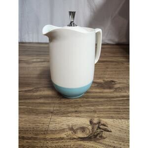Vintage MCM VACRON Aqua White Pitcher Vacuum Server 5 Cups Bopp Decker USA